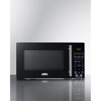 Compact Countertop Microwave, Black With 2 USB Ports And Built-In Power Allocator