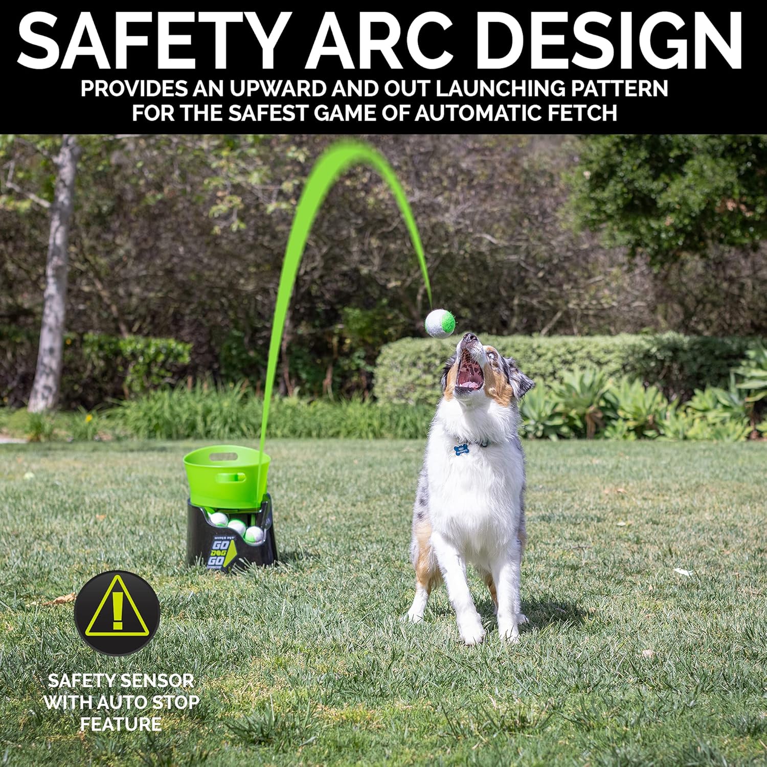 Hyper Pet Automatic Dog Ball Launcher With 5 Balls, Green/Black - GoDogGo - Image 2