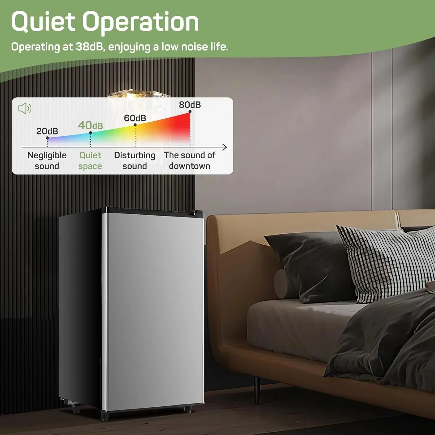 Mini Refrigerator With Internal Freezer, 3.2 Cu. Ft, Black, 17.5 x 17.7 x 31.5 in - Image 9
