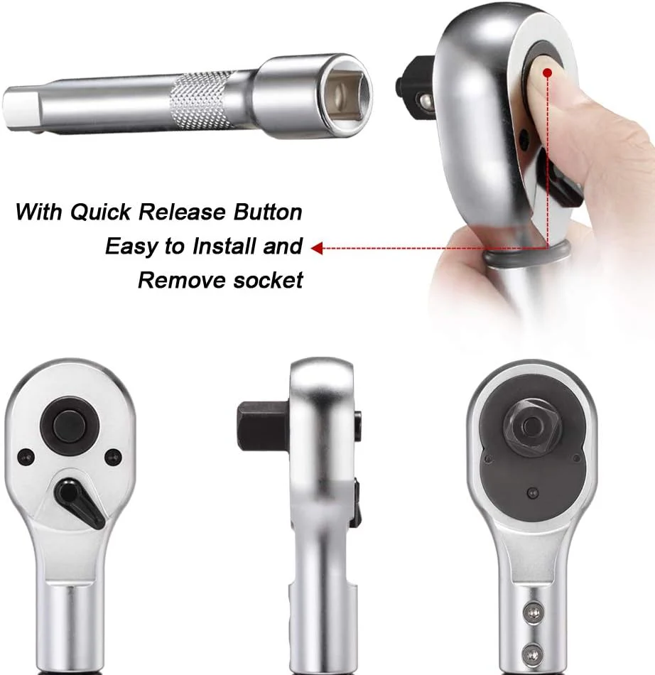 1-Inch Drive Click Torque Wrench, Dual-Scale Adjustable Torque Wrench Set with a Hex Key 200-1000ft.lb / 271-1356.7Nm - Image 13