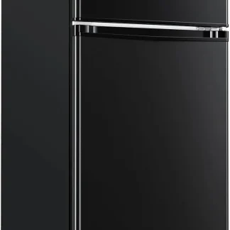 Upstreman 4 Cubic Feet Double Door Mini Refrigerator With Freezer, Black - BR401