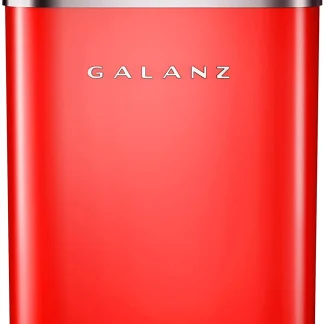 Galanz Portable Countertop Ice Maker, 26 lbs in 24 Hours, 9 Bullet Cubes in 9 Minutes, 2 Ice Sizes, 2.1 L, Retro Red