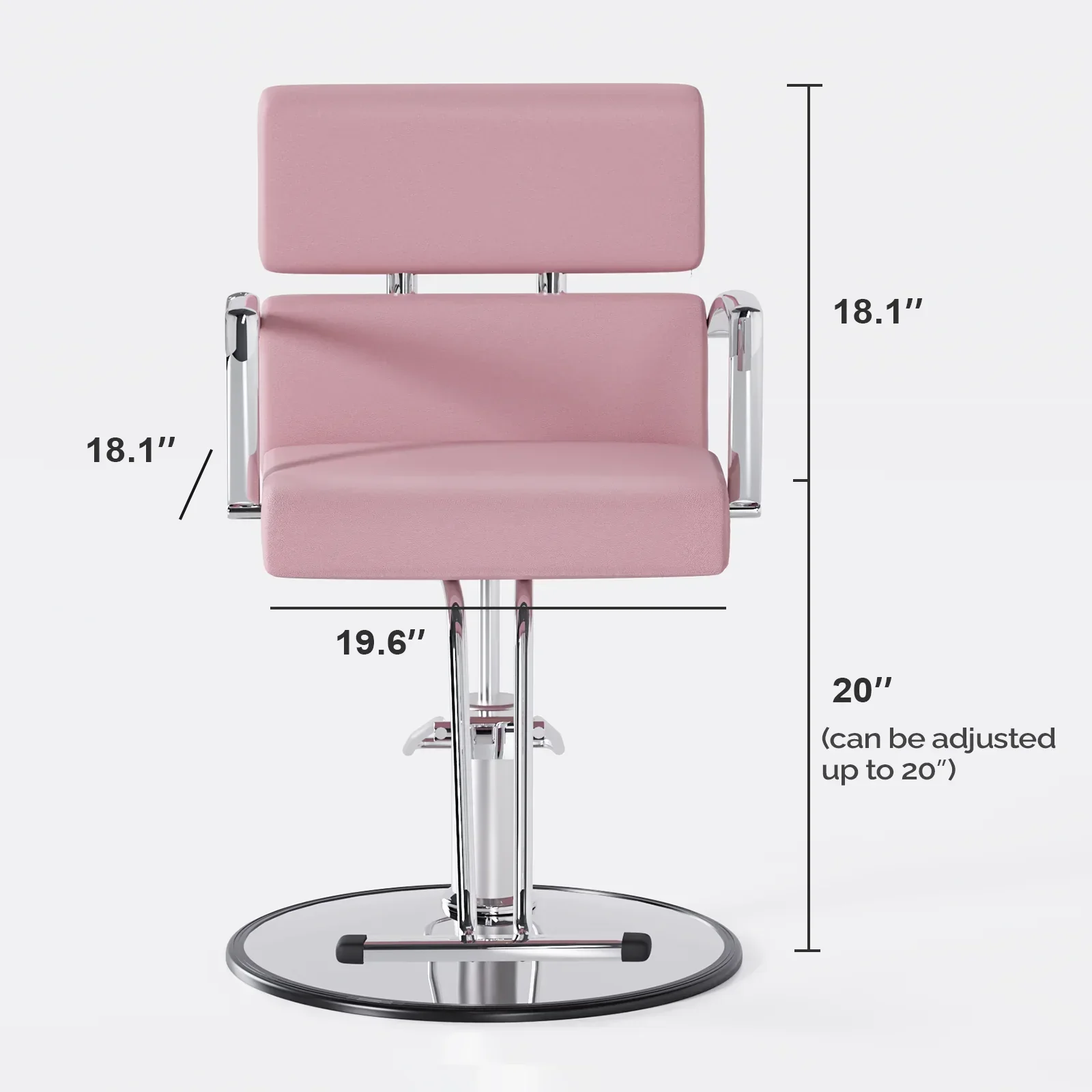 OmySalon Salon Chair With Hydraulic Pump, Pink, 360 Degree Swivel - Image 8