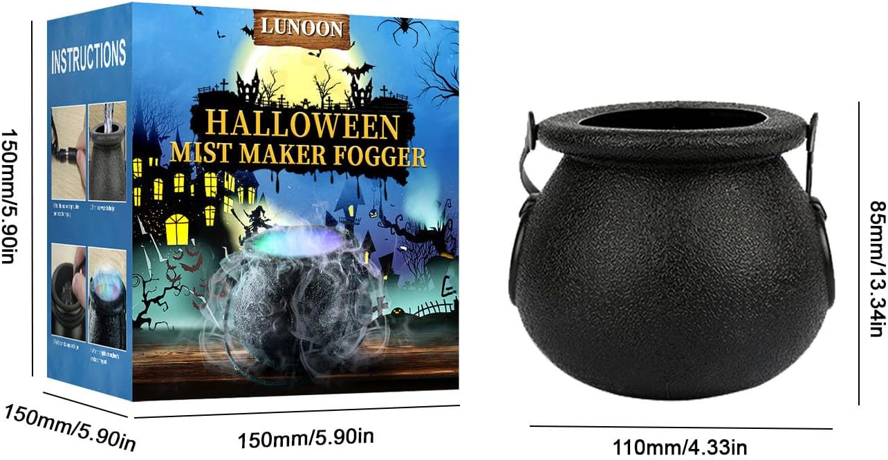 kcavykas Halloween LED Witch Jar Atomizer Lamp, Black, 13.34x4.33in - Decor - Image 7