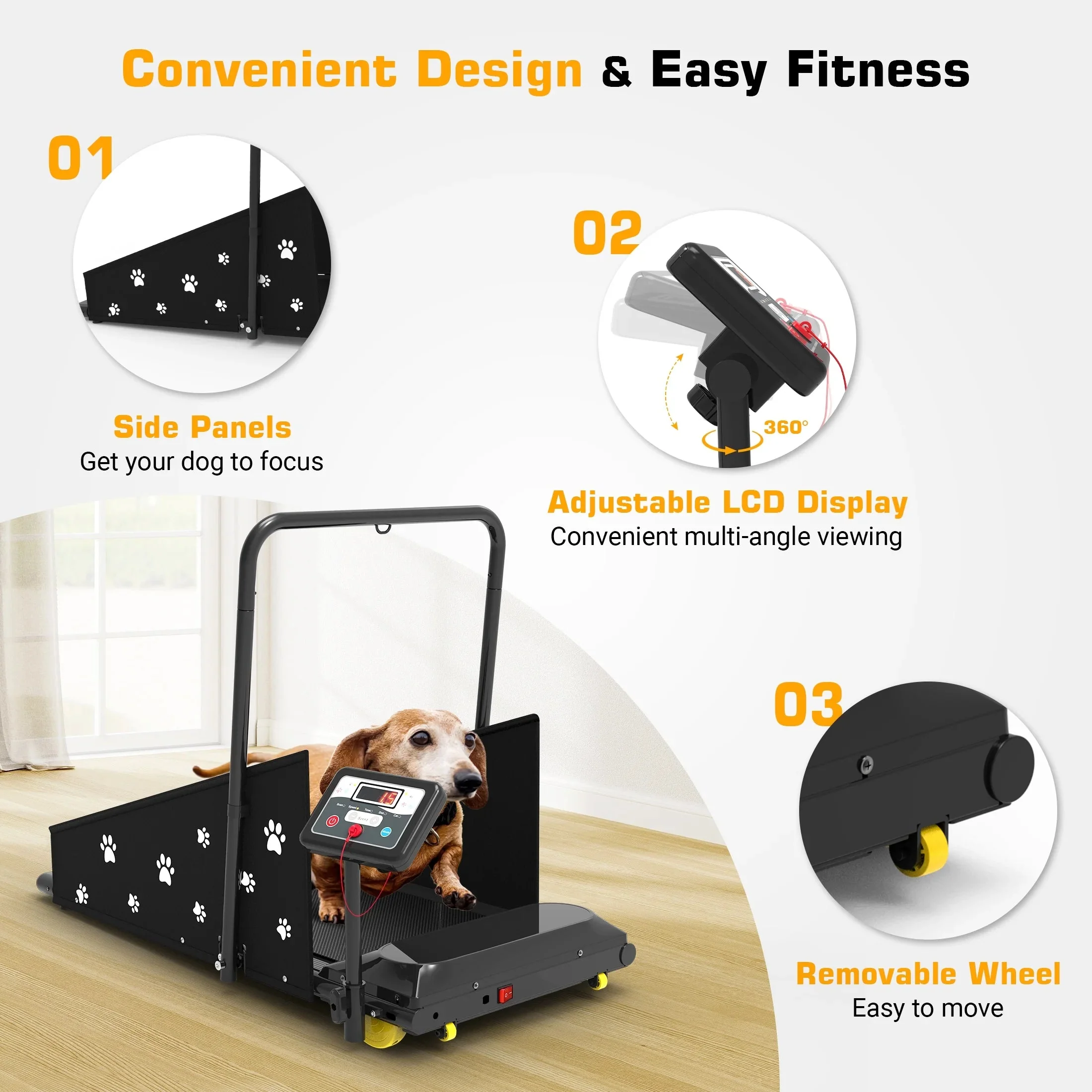 Hapycity Dog Treadmill 265LB Capacity With LCD Display And Remote - Image 5