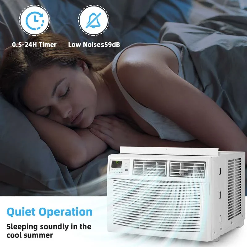 10000 BTU Window Air Conditioner With Remote, ECO Mode And Dehumidifier - White - Image 8