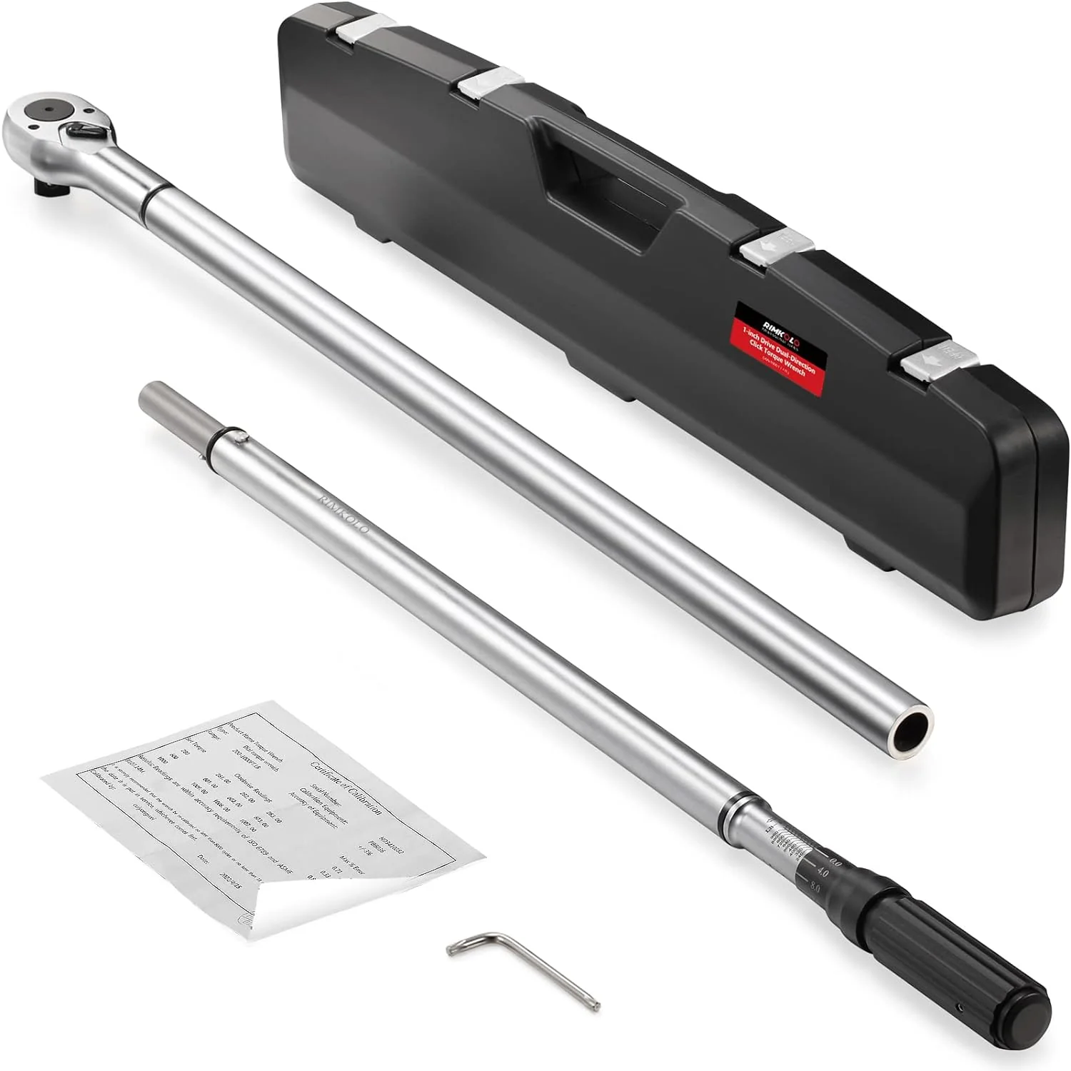 1-Inch Drive Click Torque Wrench, Dual-Scale Adjustable Torque Wrench Set with a Hex Key 200-1000ft.lb / 271-1356.7Nm - Image 3