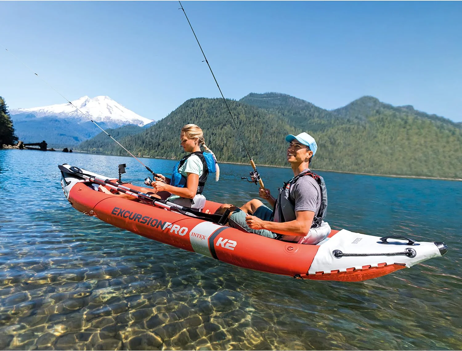 Excursion Pro Inflatable Kayak Series: Includes Deluxe 86in Kayak Paddles and High-Output Pump – SuperTough PVC – Adjustable Bucket Seat – Fishing Rod Holders – Grab Handles - Image 3
