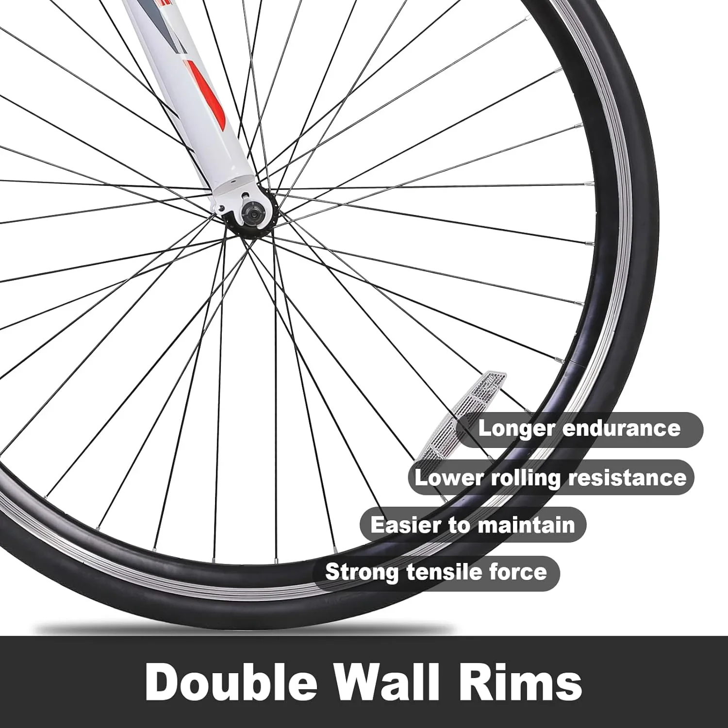 WEIZE Road Bike, 700C Wheel City Commuter Bicycle, Shimano 14 Speed Drop Bar, Racing Adult Bike with Caliper Brakes, High-Carbon Steel Hybrid Bikes - Image 5