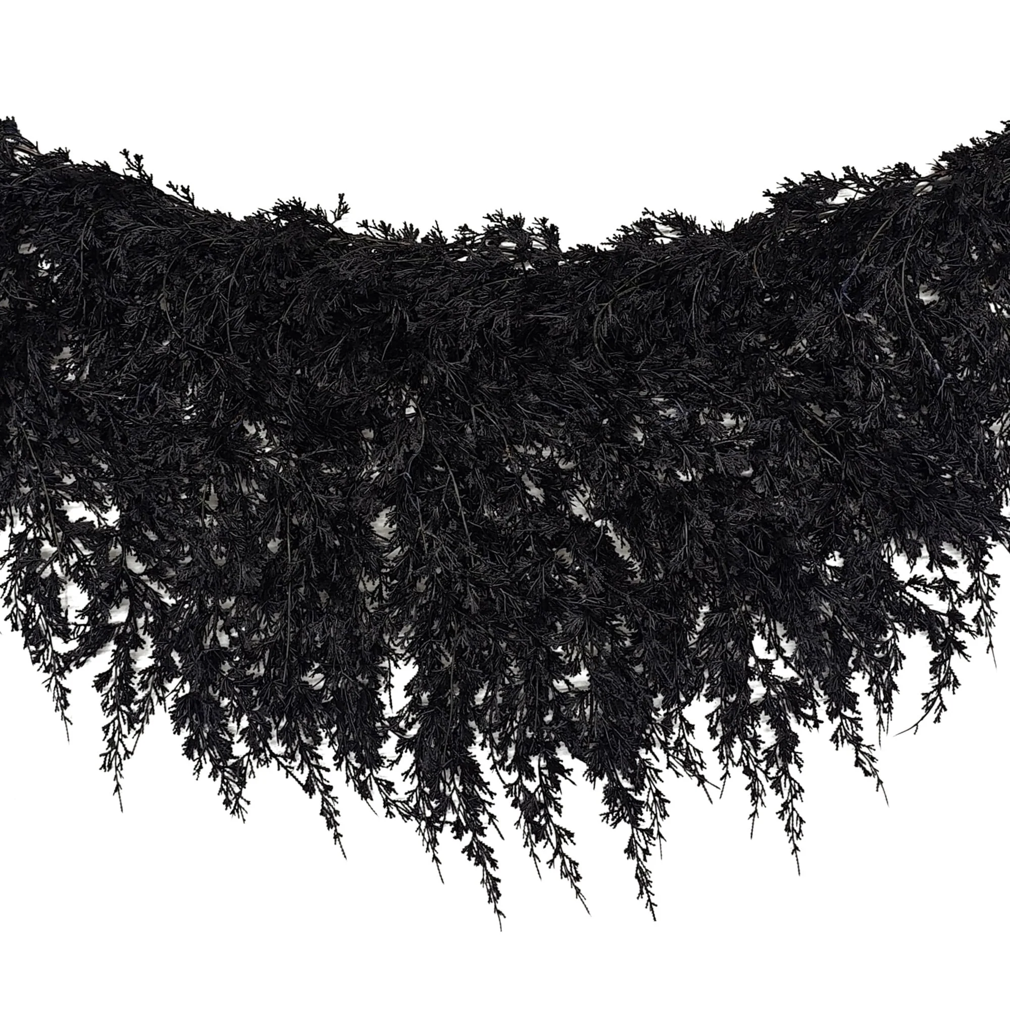 My Texas House Halloween Drapey Faux Cedar Garland, Black, 6' - Image 4