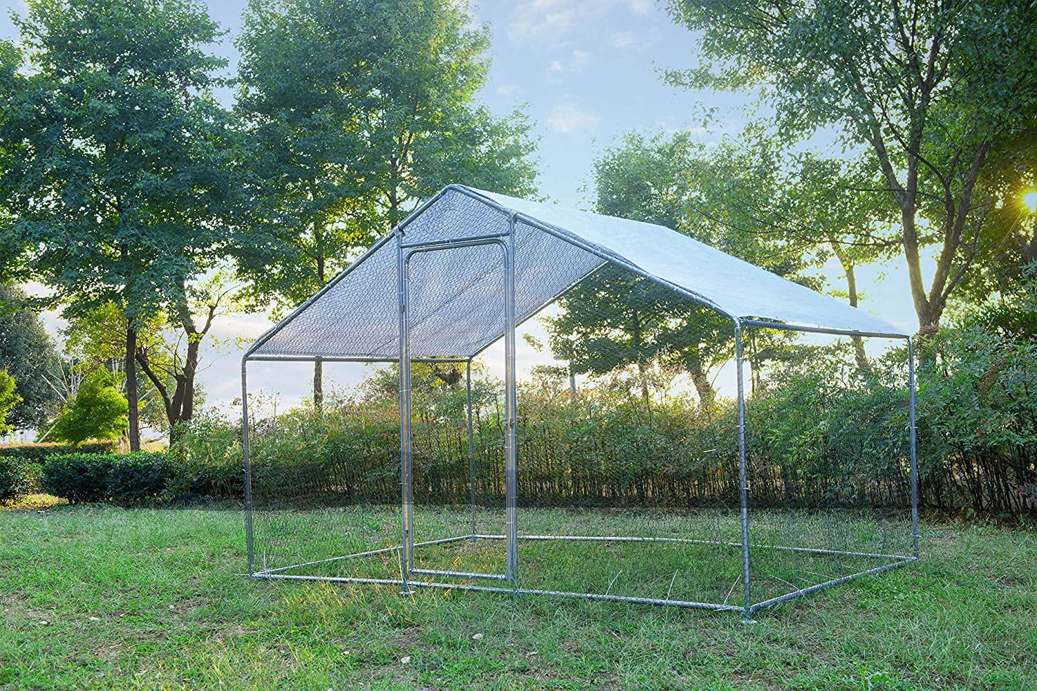 Phonjoroo Metal Chicken Coop With Run Cover, 10 ft L x 6.6 ft W x 6.6 ft H (79.2 in H x 79.2 in W x 120 in D) - Image 2