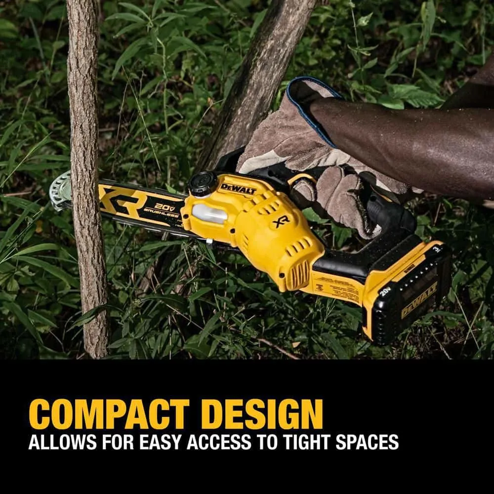 8-Inch 20V Cordless Pruning Chainsaw Kit with 3Ah Battery and Charger - DCCS623L1 - Image 7