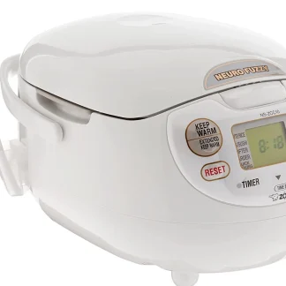 Zojirushi Made In Japan Neuro Fuzzy Rice Cooker And Warmer, 5.5-Cup, Premium White - NS-ZCC10