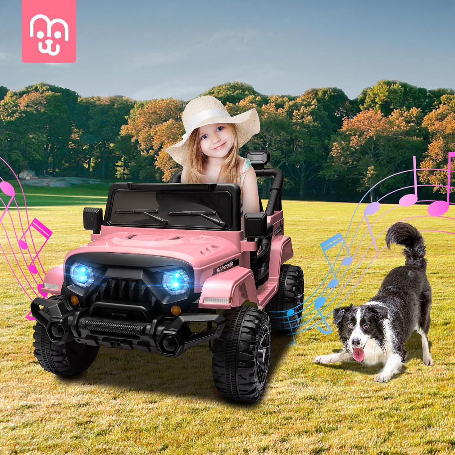 12V Kids Electric Ride on Truck Car Remote Control, Twin 35W Motors 3.5MPH Max Speed, Bluetooth USB Music Player, 4 Wheels Suspension LED Lights Safety Belt, Gift for Boy & Girl-Rosy - Image 23